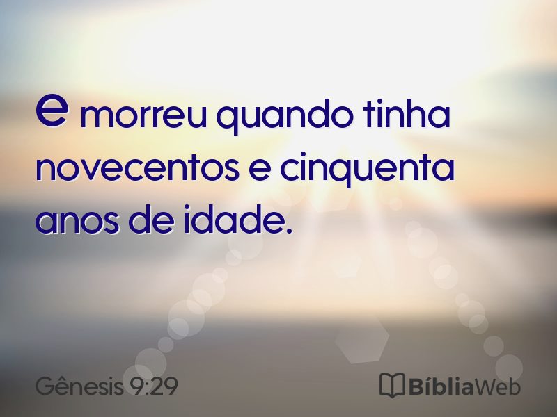 Gênesis 9:29 em imagem para compartilhar