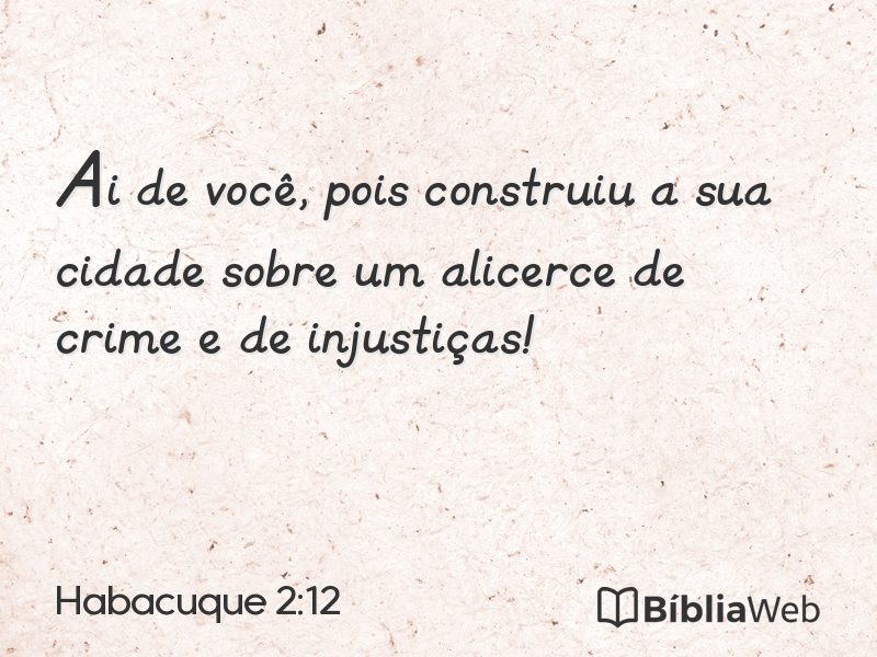 Habacuque 2:12 em imagem para compartilhar