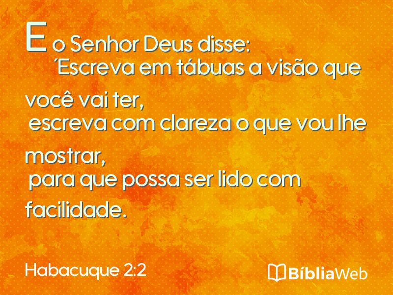 Habacuque 2:2 em imagem para compartilhar