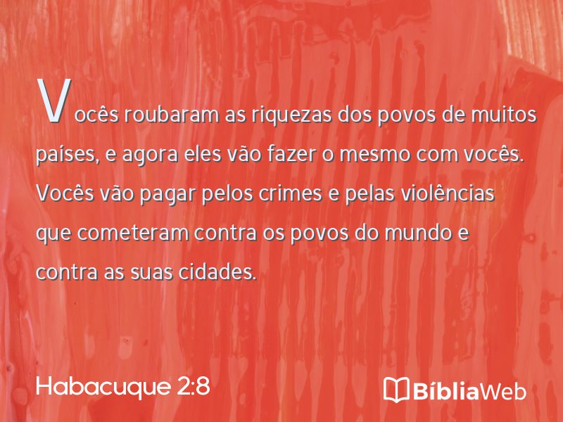 Habacuque 2:8 em imagem para compartilhar
