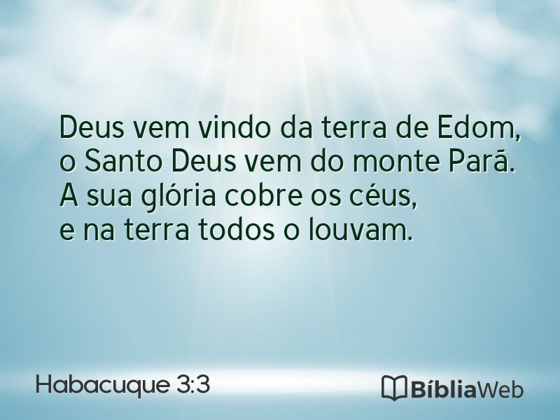 Habacuque 3:3 em imagem para compartilhar