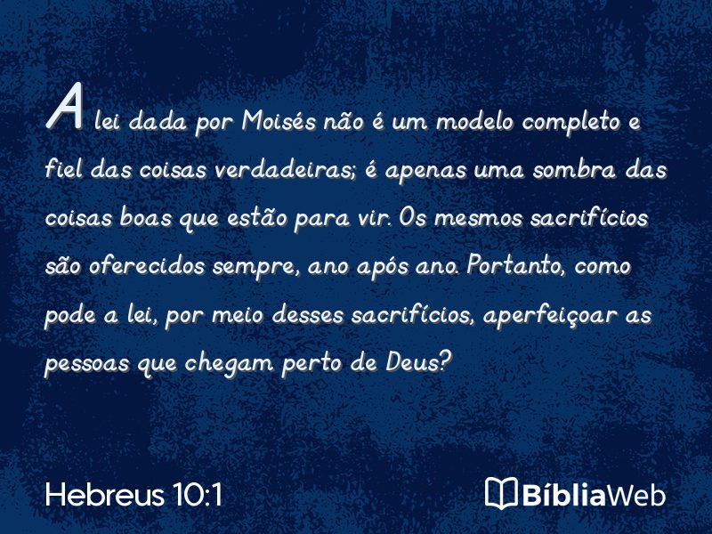 Hebreus 10:1 em imagem para compartilhar