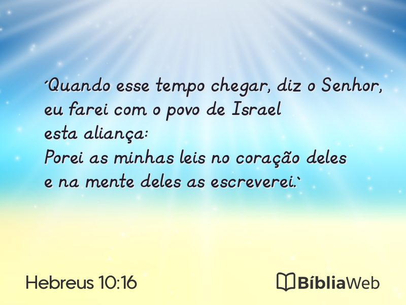 Hebreus 10:16 em imagem para compartilhar