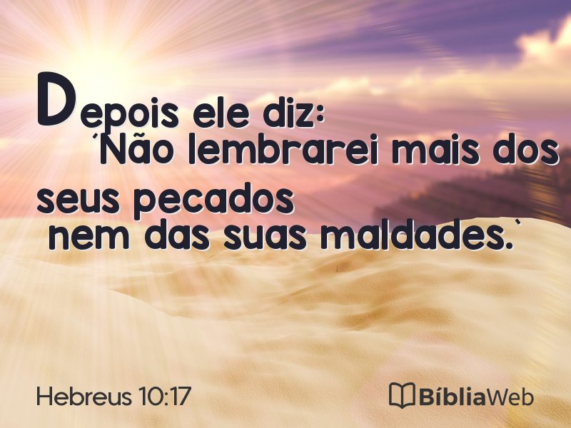 Hebreus 10:17 em imagem para compartilhar