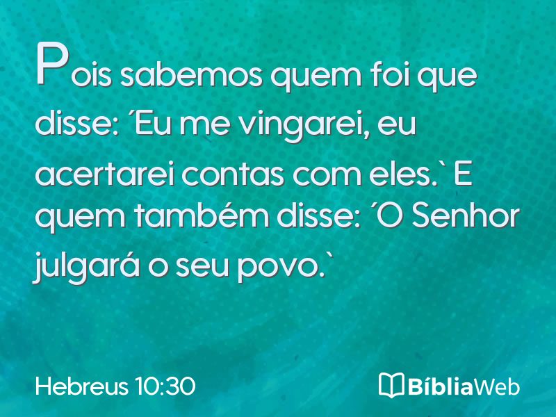 Hebreus 10:30 em imagem para compartilhar