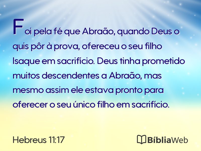 Hebreus 11:17 em imagem para compartilhar