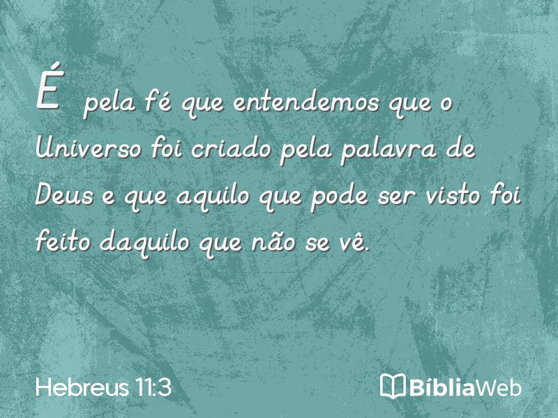 Hebreus 11:3 em imagem para compartilhar
