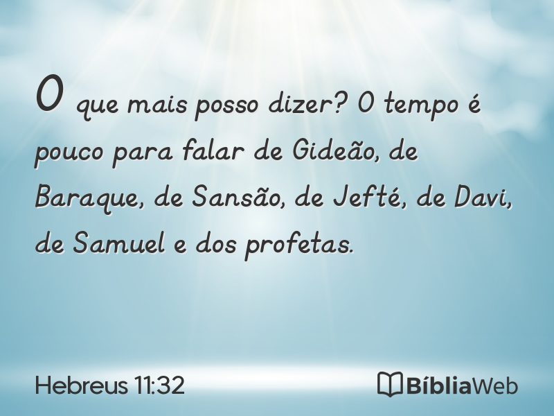 Hebreus 11:32 em imagem para compartilhar