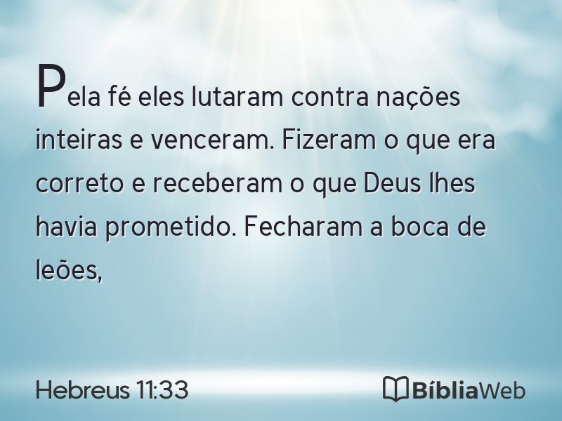 Hebreus 11:33 em imagem para compartilhar