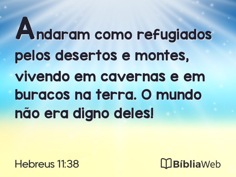 Hebreus 11:38 em imagem para compartilhar