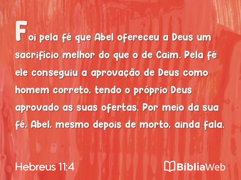 Hebreus 11:4 em imagem para compartilhar
