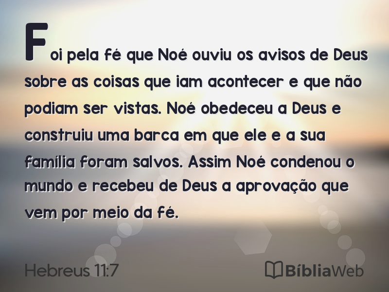Hebreus 11:7 em imagem para compartilhar