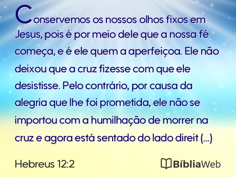 Hebreus 12:2 em imagem para compartilhar