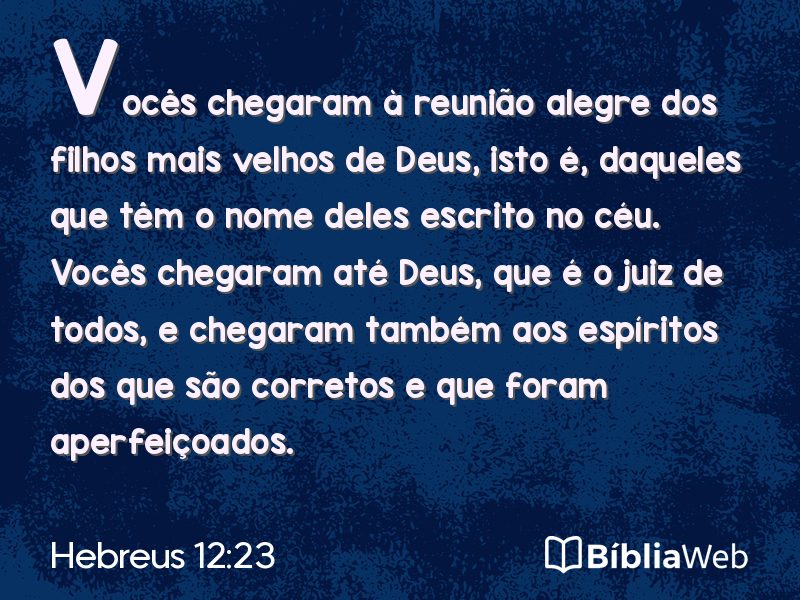 Hebreus 12:23 em imagem para compartilhar