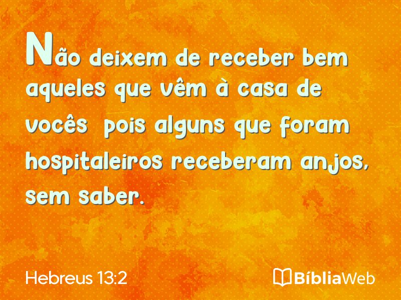 Hebreus 13:2 em imagem para compartilhar