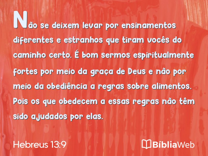 Hebreus 13:9 em imagem para compartilhar