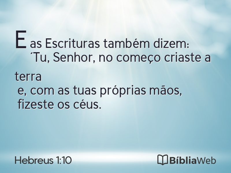 Hebreus 1:10 em imagem para compartilhar