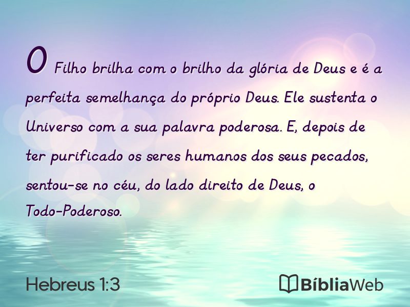 Hebreus 1:3 em imagem para compartilhar