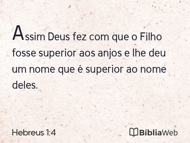 Hebreus 1:4 em imagem para compartilhar