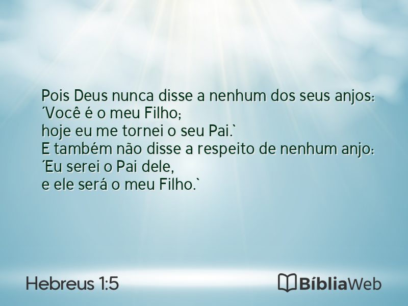 Hebreus 1:5 em imagem para compartilhar