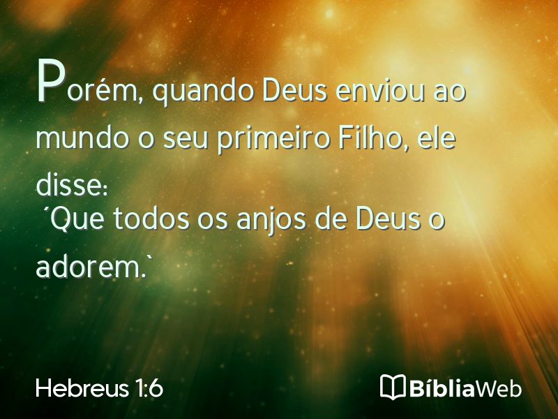 Hebreus 1:6 em imagem para compartilhar