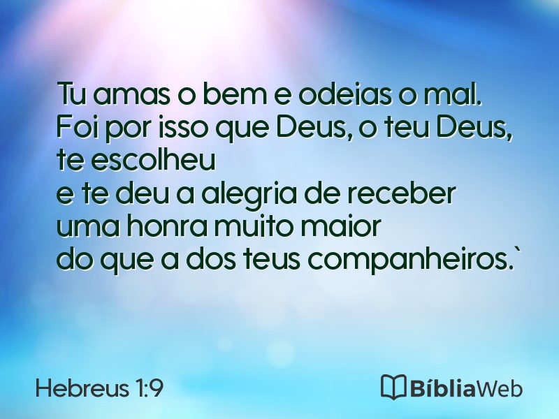 Hebreus 1:9 em imagem para compartilhar
