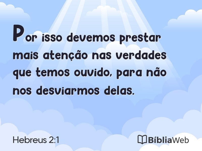 Hebreus 2:1 em imagem para compartilhar
