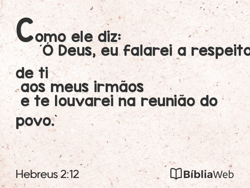 Hebreus 2:12 em imagem para compartilhar