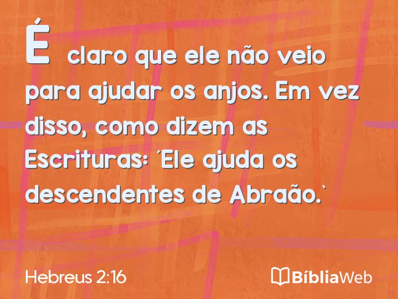 Hebreus 2:16 em imagem para compartilhar