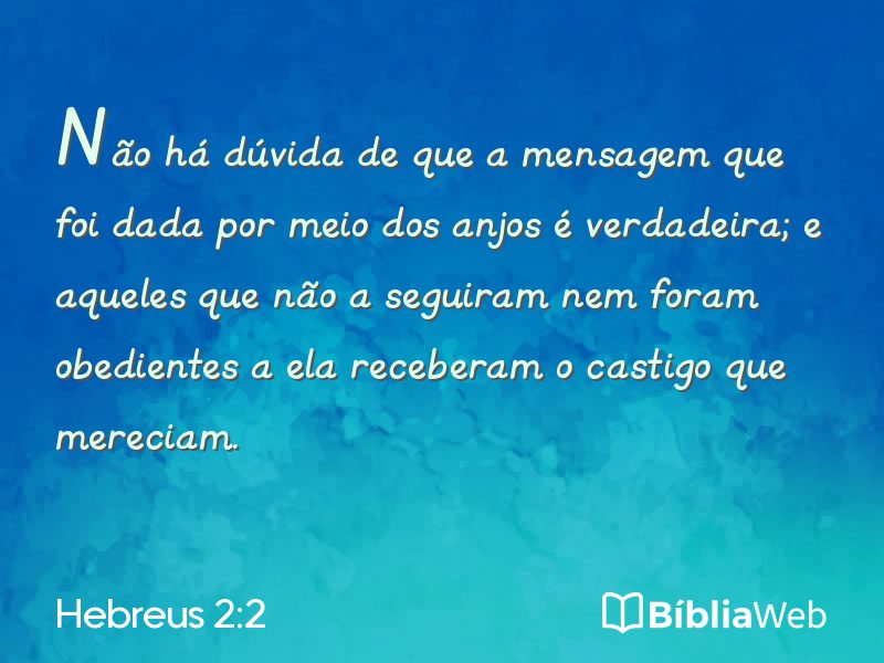 Hebreus 2:2 em imagem para compartilhar