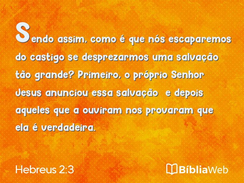 Hebreus 2:3 em imagem para compartilhar