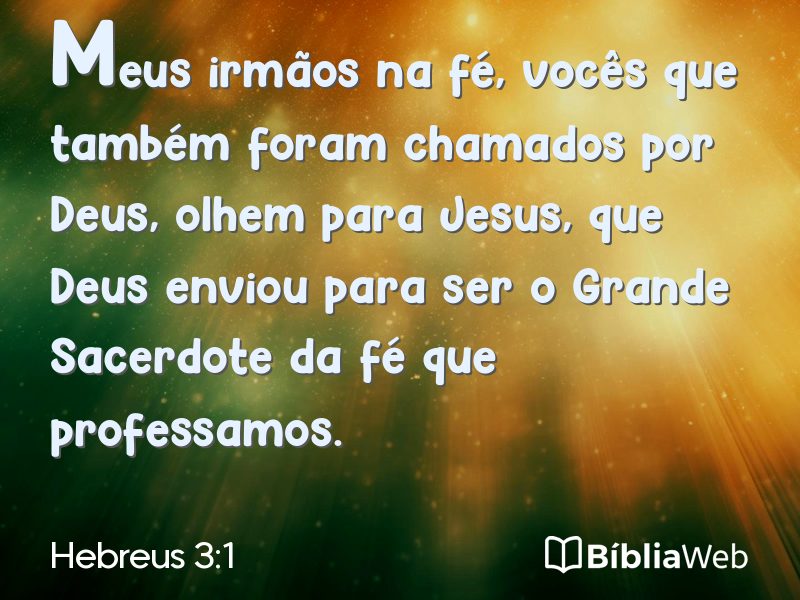 Hebreus 3:1 em imagem para compartilhar