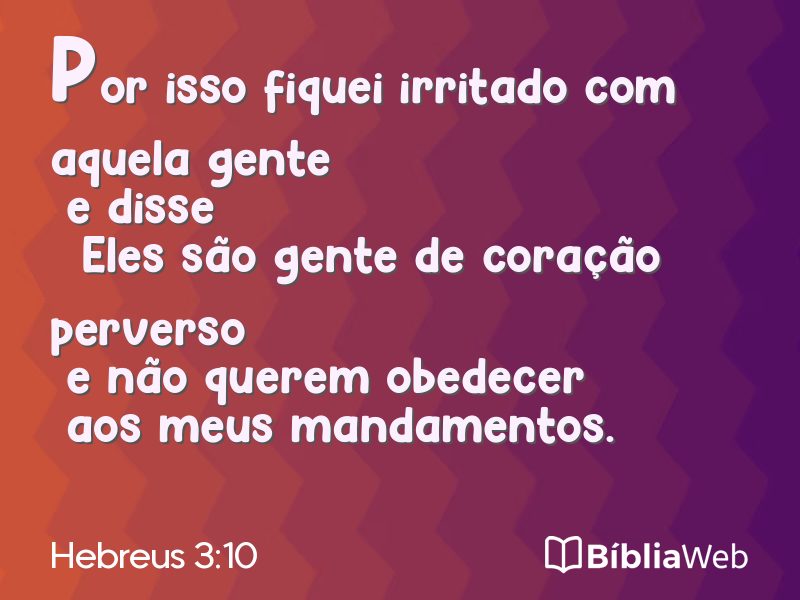 Hebreus 3:10 em imagem para compartilhar