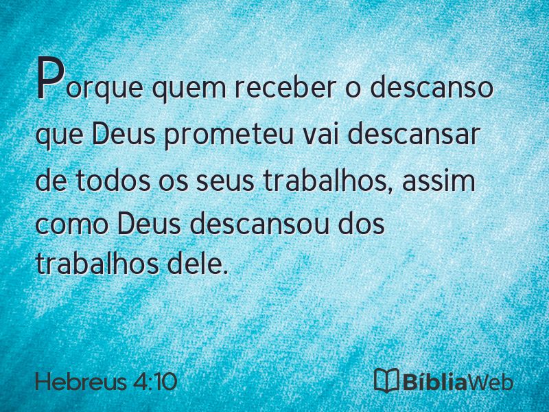 Hebreus 4:10 em imagem para compartilhar