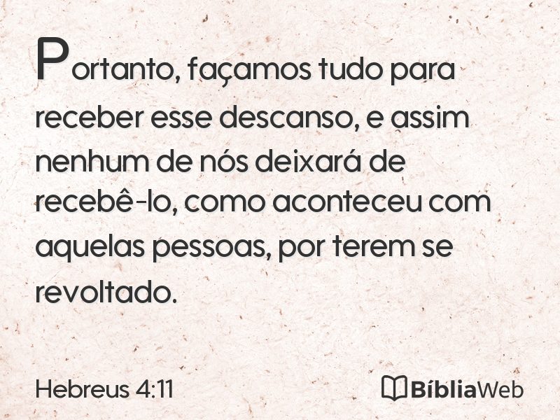 Hebreus 4:11 em imagem para compartilhar