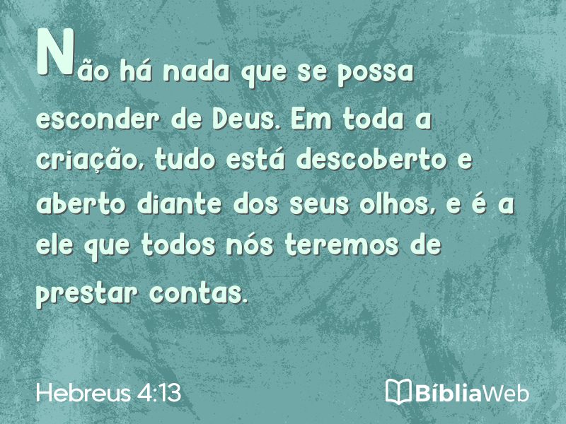 Hebreus 4:13 em imagem para compartilhar