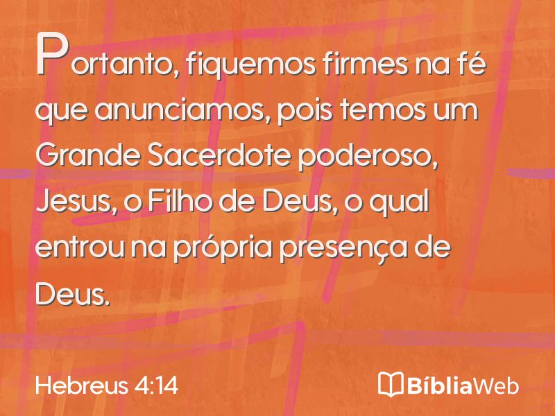 Hebreus 4:14 em imagem para compartilhar