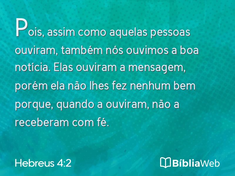 Hebreus 4:2 em imagem para compartilhar