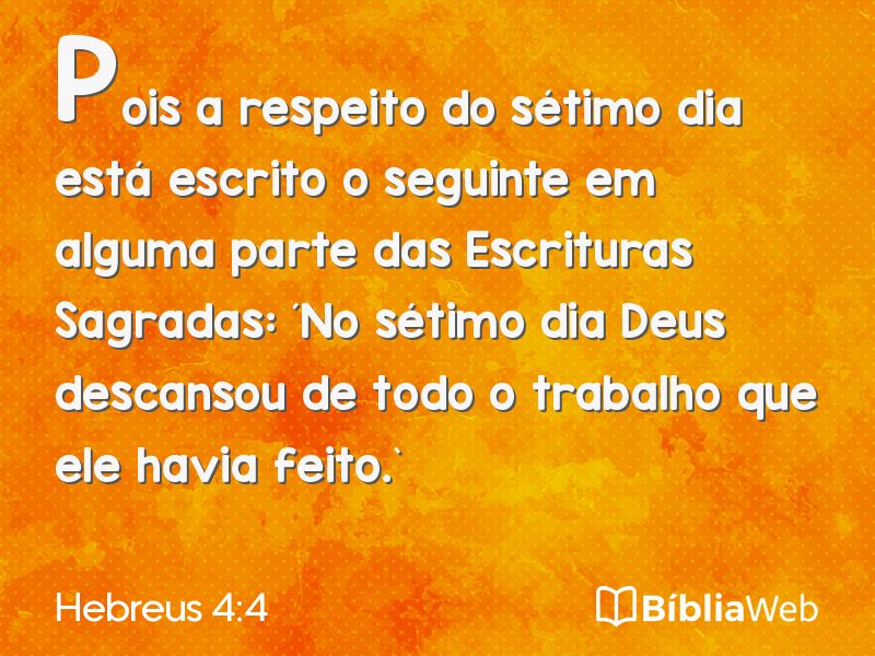 Hebreus 4:4 em imagem para compartilhar