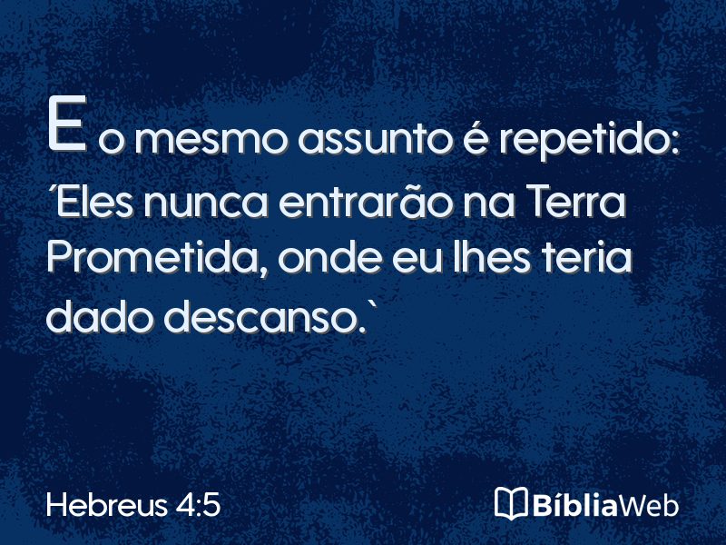 Hebreus 4:5 em imagem para compartilhar