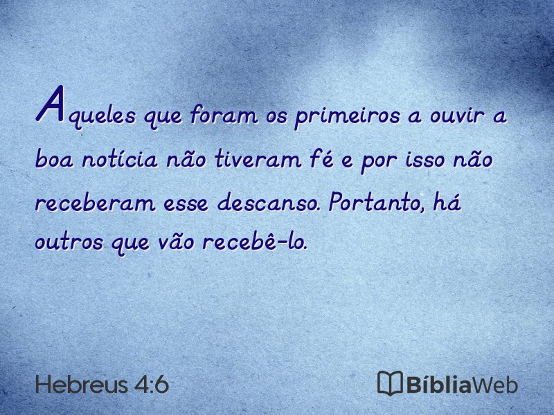 Hebreus 4:6 em imagem para compartilhar