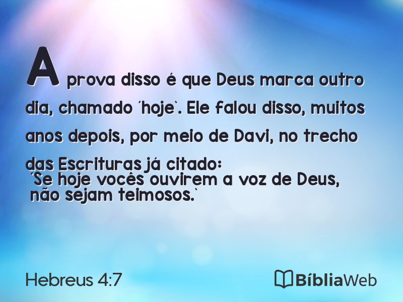 Hebreus 4:7 em imagem para compartilhar