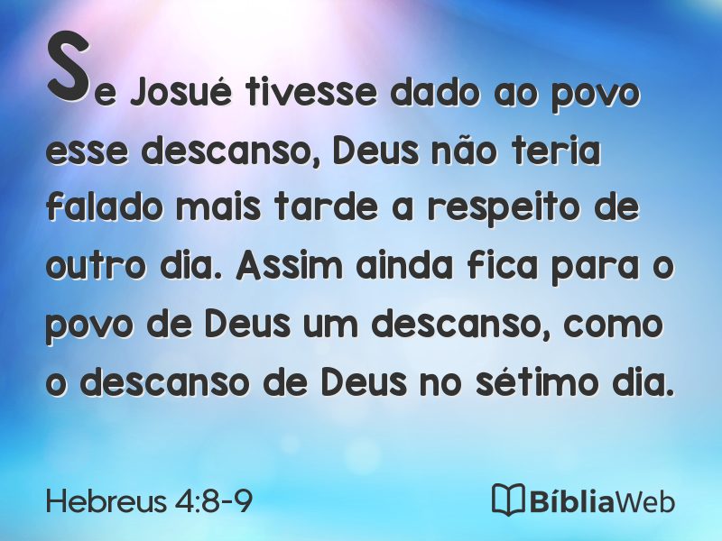 Hebreus 4:8-9 em imagem para compartilhar