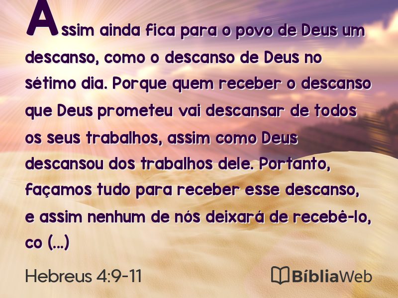 Hebreus 4:9-11 em imagem para compartilhar