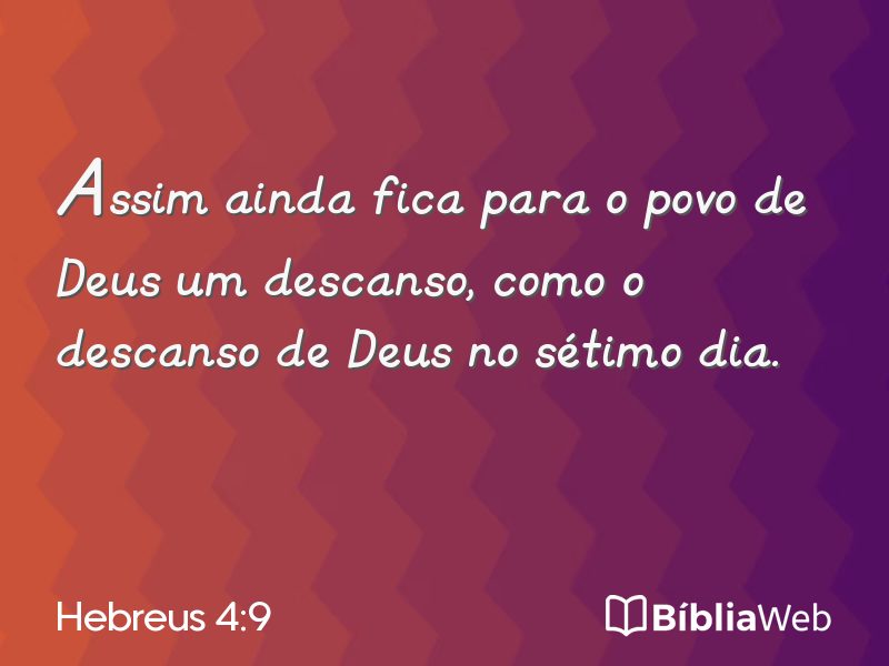 Hebreus 4:9 em imagem para compartilhar