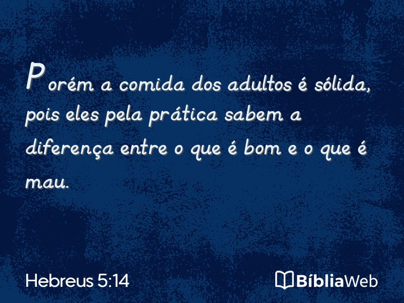 Hebreus 5:14 em imagem para compartilhar
