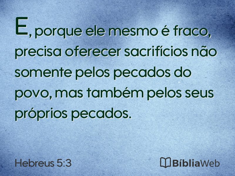 Hebreus 5:3 em imagem para compartilhar