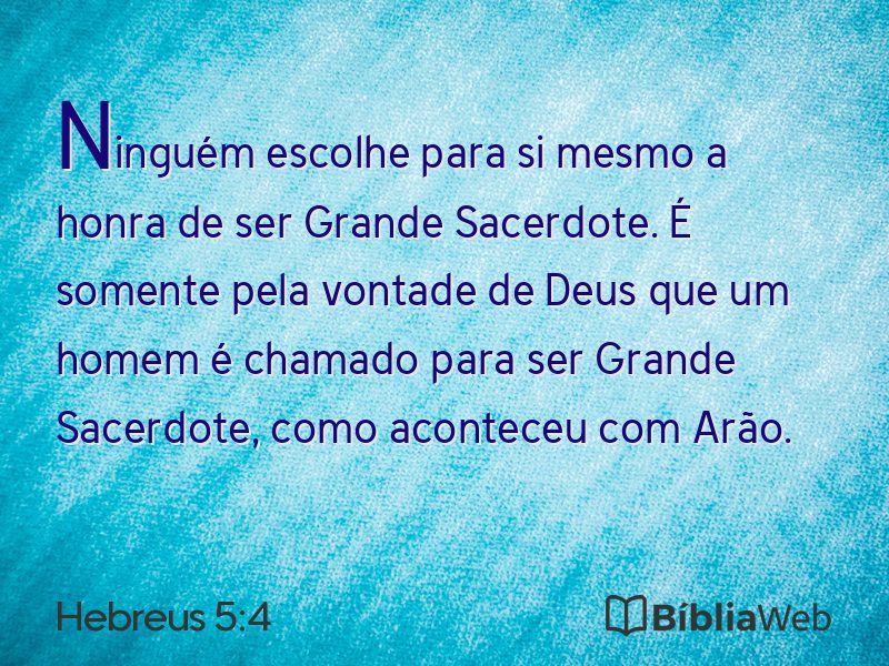 Hebreus 5:4 em imagem para compartilhar