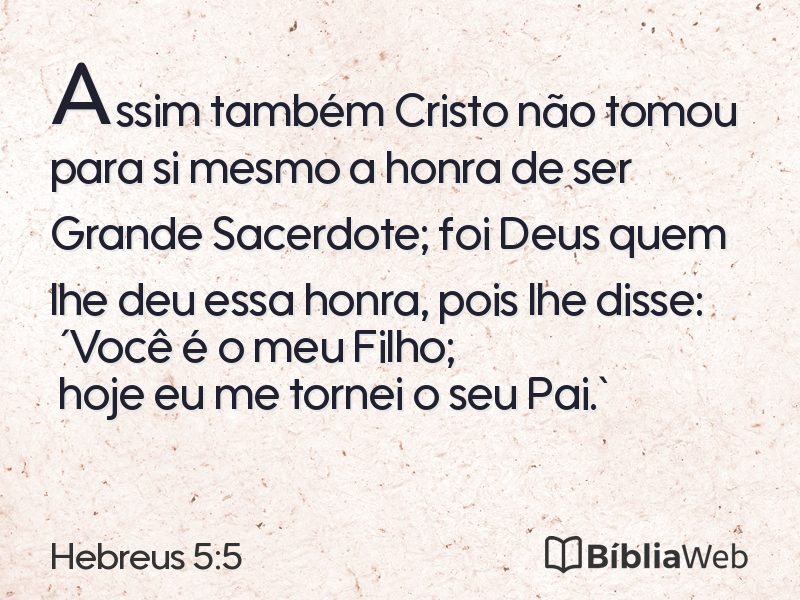 Hebreus 5:5 em imagem para compartilhar