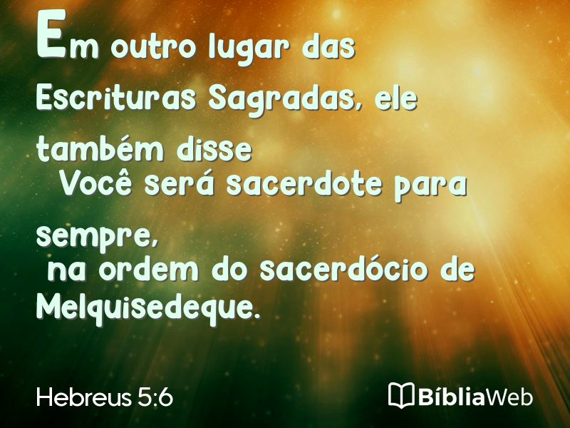 Hebreus 5:6 em imagem para compartilhar